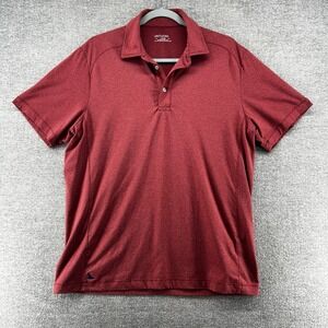 Untuckit Clavidor Golf Polo Shirt Men Size Large Burgundy Short Sleeve